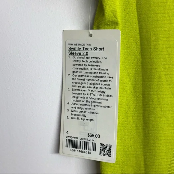Lululemon Swiftly Tech Short-Sleeve Shirt 2.0 *Hip Length
Lichen Lime Size 4 NWT - Picture 5 of 5